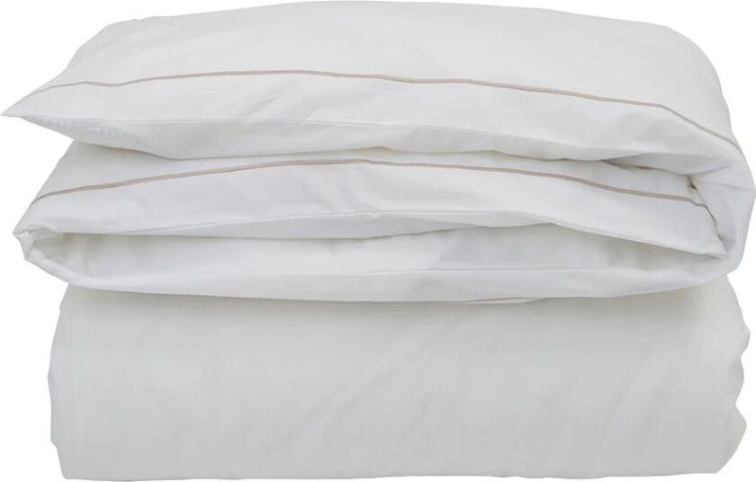 Hotel Percale dynetrekk 220 x 220 cm Hvit-lysbeige