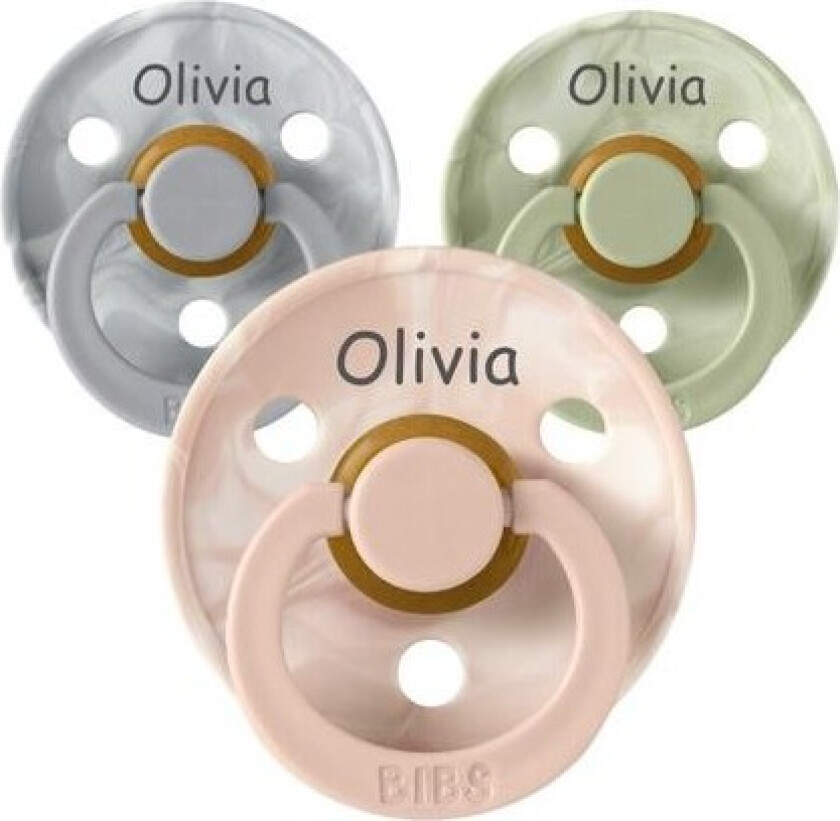 Bibs Colour Tie Dye, Str. 1 (0-6 Md.), Rund - Lateks, Smokk Med Navn