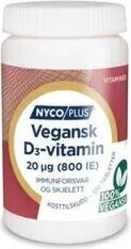 Vegansk D3-Vitamin 20µg, 100 tabletter