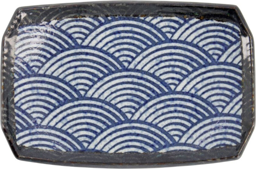 Aisai Seigaiha tallerken, 22x14.5x2.3 cm