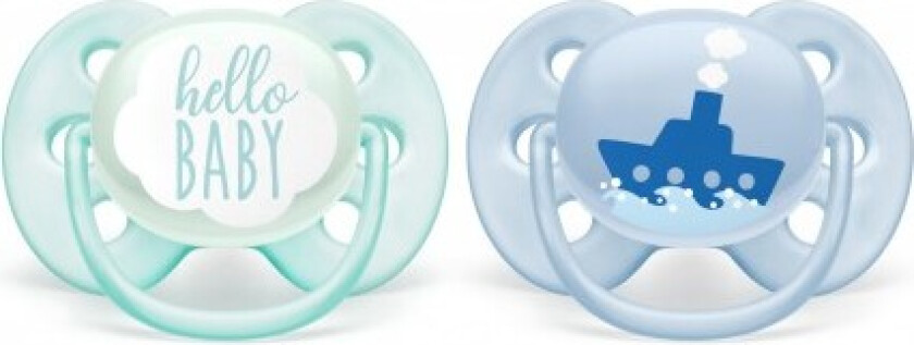 Avent Ultra Soft narresmokk, 0–6 mnd, blå, 2 stk.