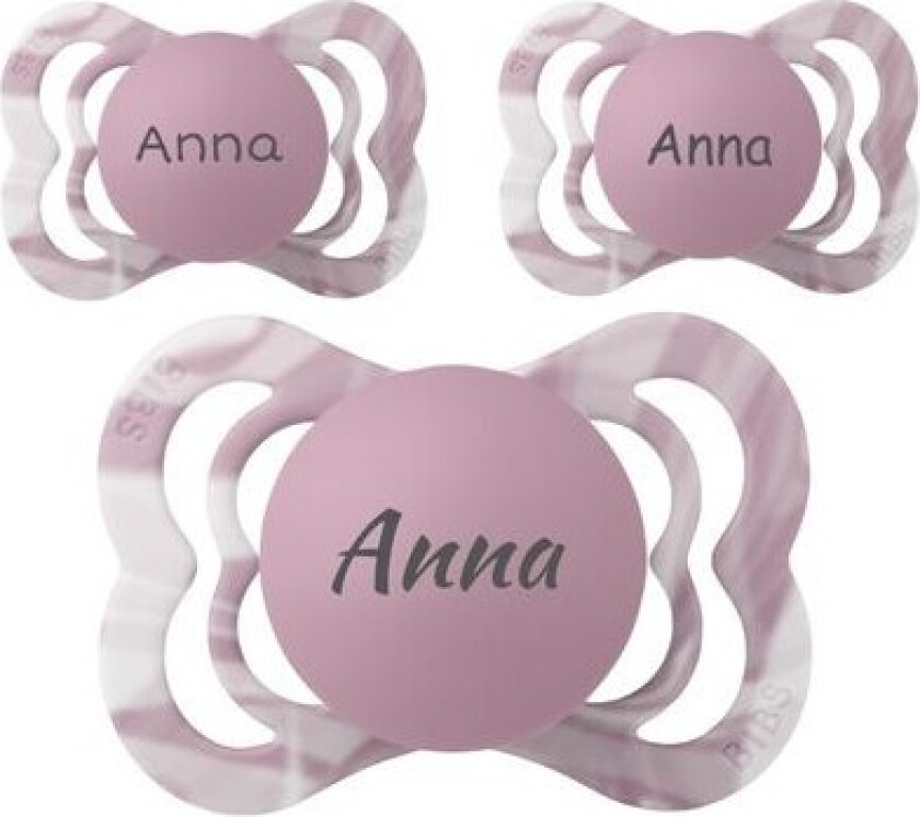 Bibs Supreme Tie Dye, Str. 1 (0-6 Md.), Symmetrisk - Silikon, Smokker Med Navn