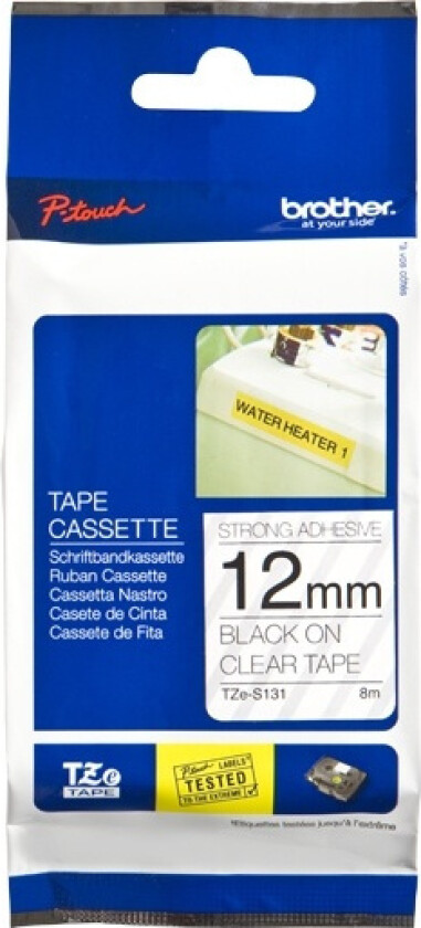 Bilde av Tape 12mm Tze-s131 Svart/clear