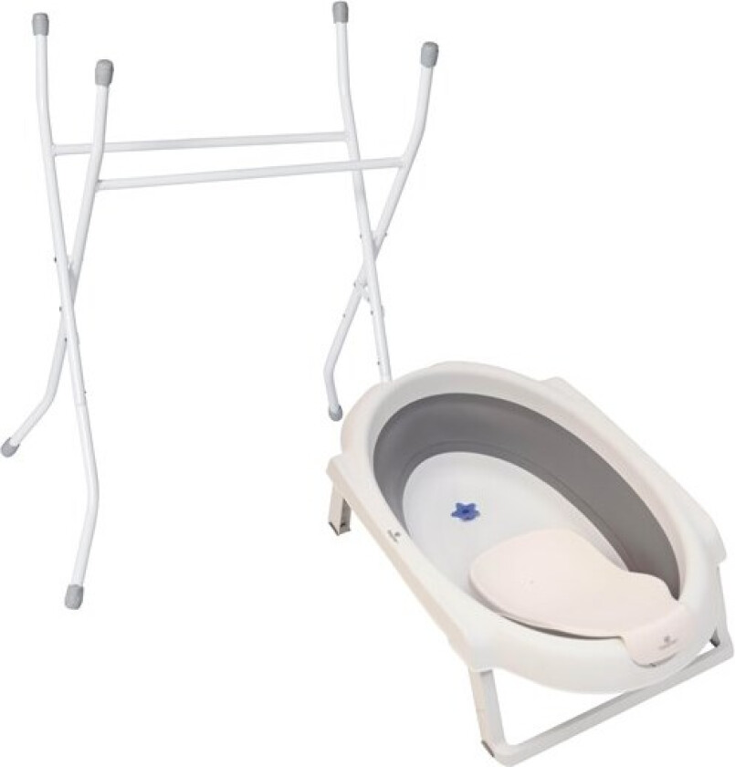 SafeSplash-sett babybadesett (Sammenleggbar badekar, stativ mm.)