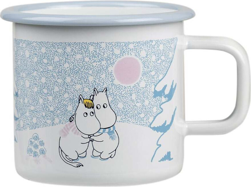 Moomin emaljekopp 37 cl Let it snow