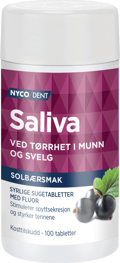 Saliva m/solbær, 100 tabletter