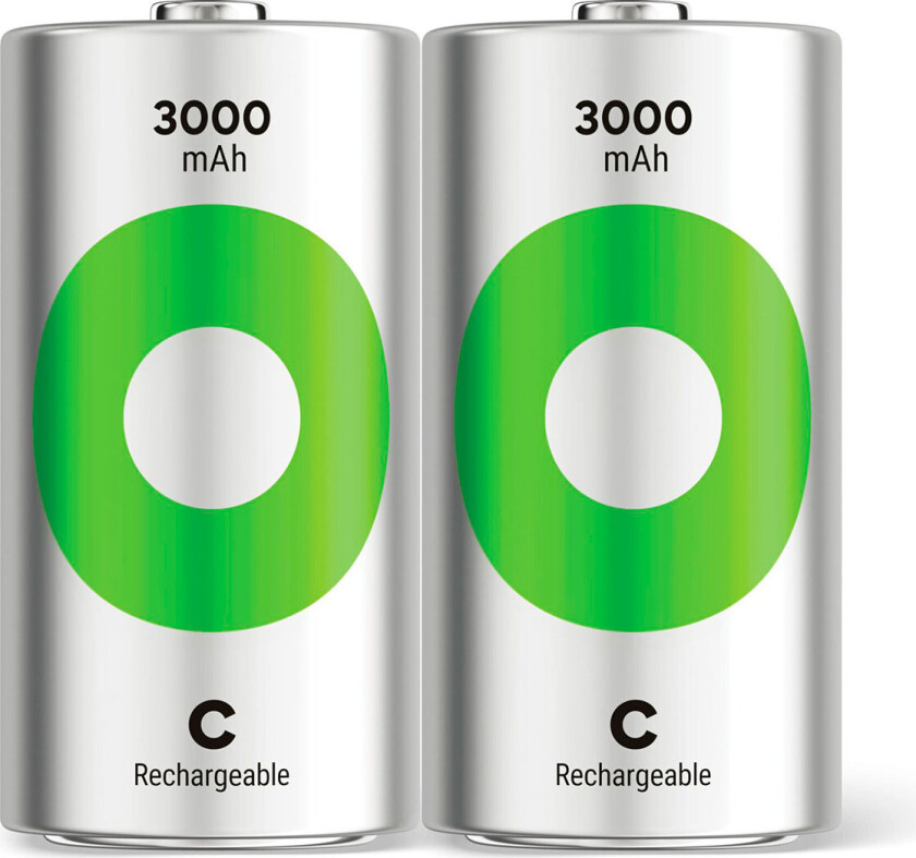 C-batteri R14 GP Batteries ReCyko NiMH 1.2 V 3000 mAh 2 stk