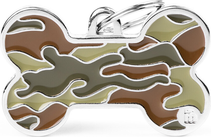 Style Camouflage XL Green Bone ID Tag
