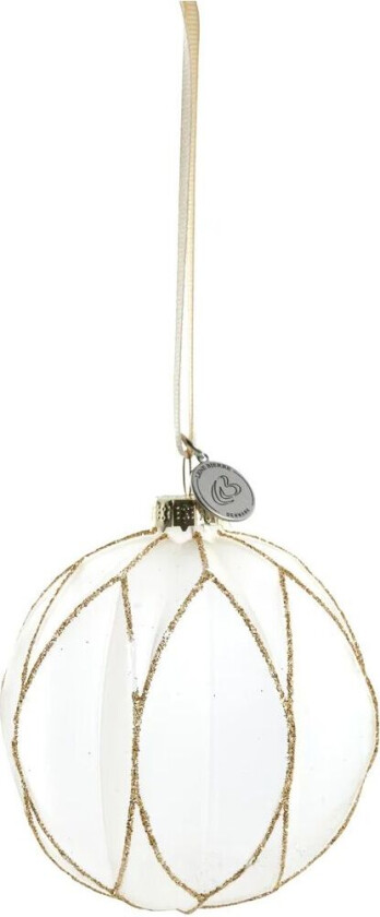 Navina juletrekule Ø 8 cm White-Light gold