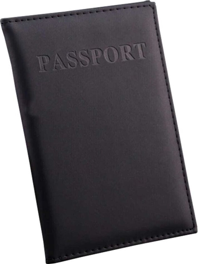 Passport Case Pass Holder Artificial Leather Black