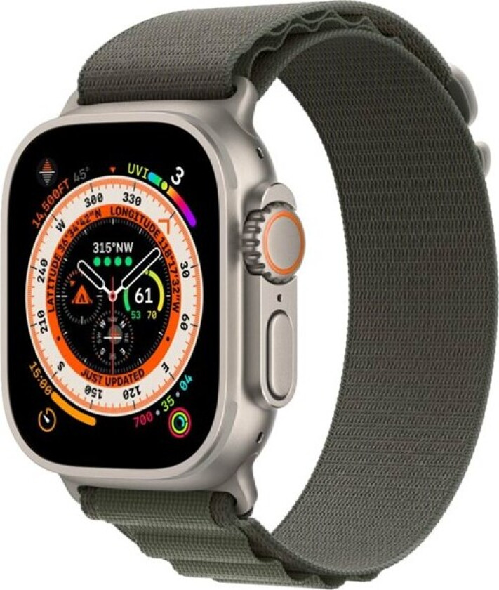 Watch Ultra GPS + Cellular 49mm Titanium Case with Green Alpine Loop - Large