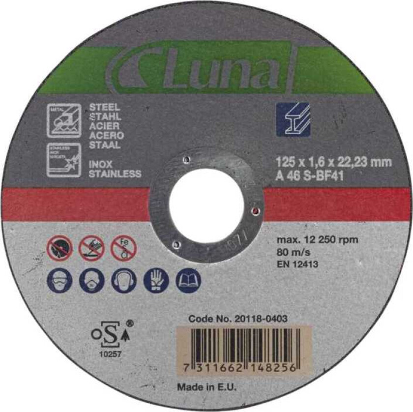 Skjæreskive 125x2,5x22,23 inox