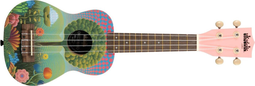 Ukadelic Uk-Uketopia Uketopia Soprano Ukulele, Med Bag