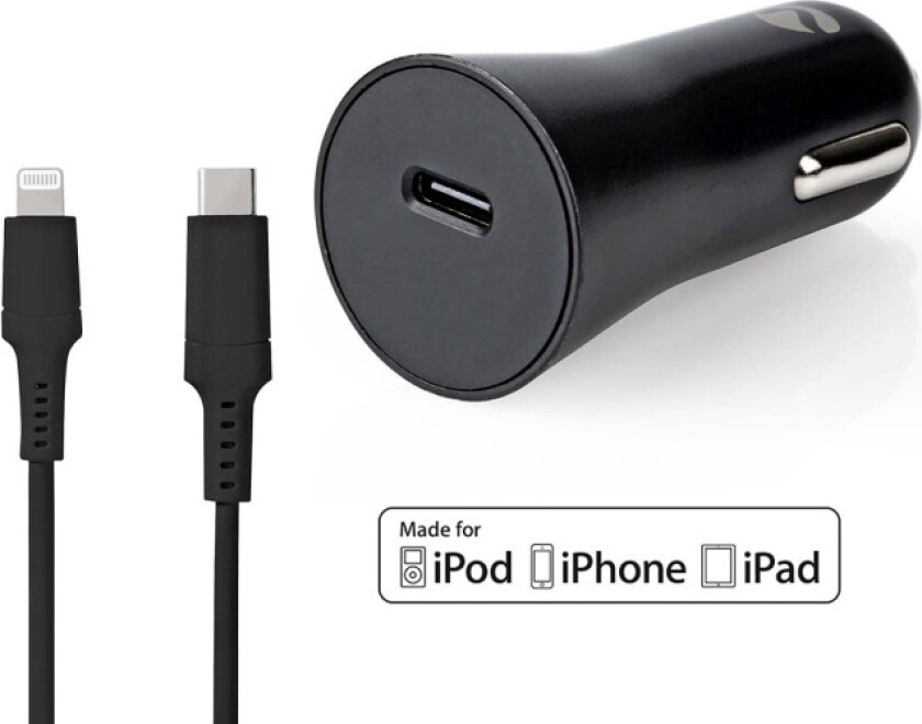 billader 20W 1,67 2,22 3,0 A - Antall utganger: 1, Porttype: USB-C™, Lightning 8-pinners (løs) kabel, automatisk spenningsvalg