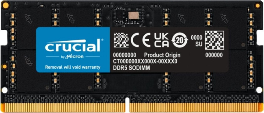 Classic SODIMM DDR5-5600 - 32GB - CL46 - Single Channel (1 stk) - Svart