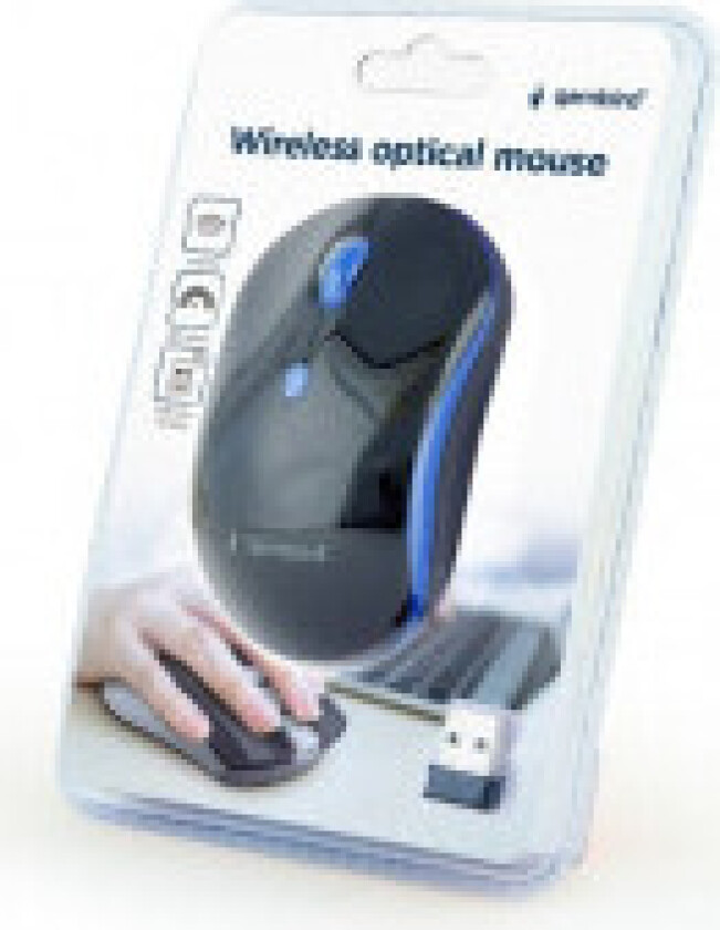 MUSW-4B-03-B - mouse - 2.4 GHz - black blue - Mus - Optisk - 4 - Blå