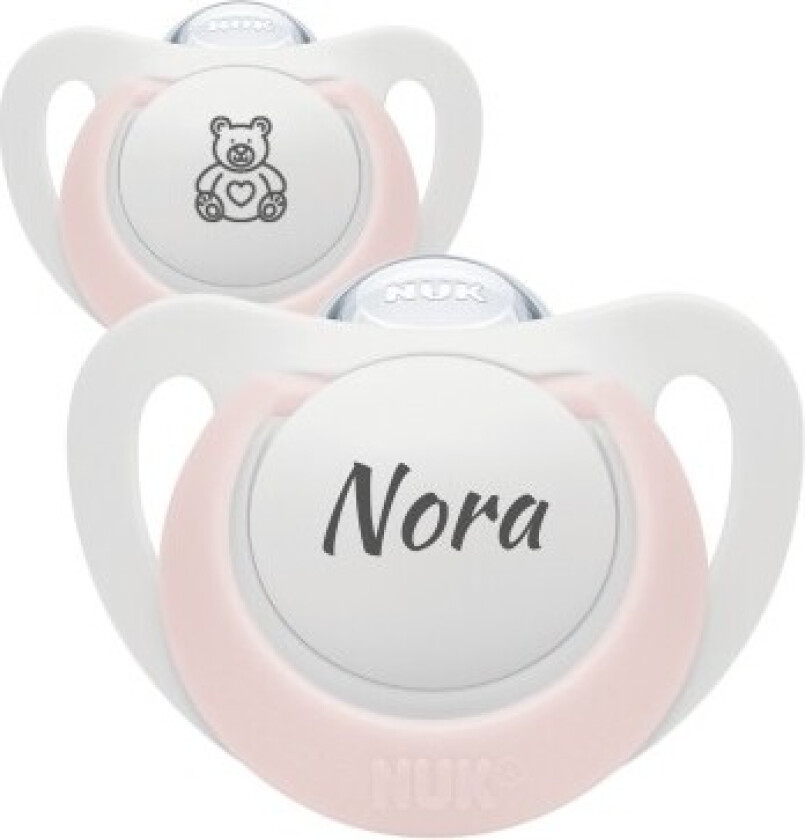 Nuk Star, Str. 0 ( 0-2 Mdr.), Anatomisk - Silikon, Smokker Med Navn