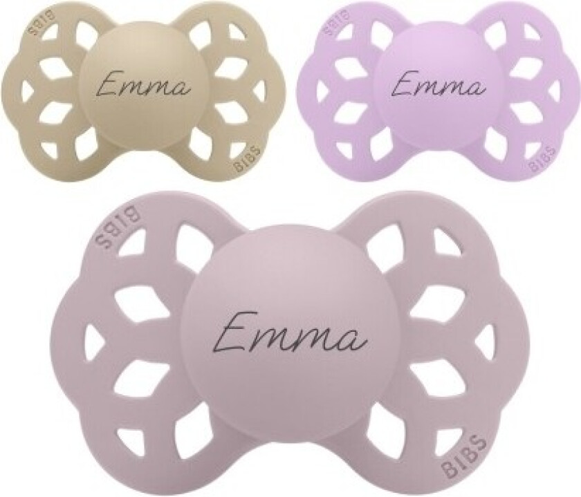 Bibs Infinity, Str. 1 (0-6 Mnd.), Anatomisk - Silikon, Smokker Med Navn