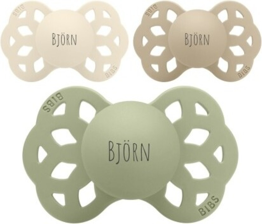 Bibs Infinity, Str. 1 (0-6 Mnd.), Symmetrisk - Silikon, Smokker Med Navn