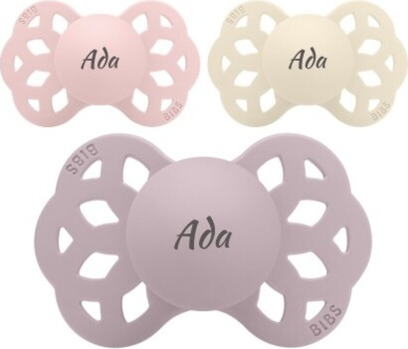 Bibs Infinity, Str. 2 (6+ Mnd.), Symmetrisk - Silikon, Smokker Med Navn