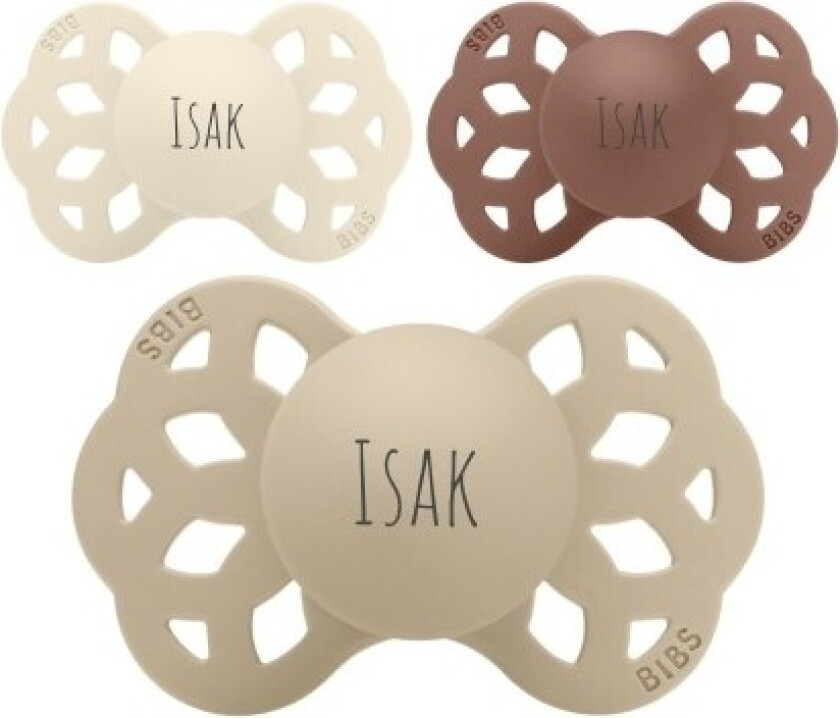 Bibs Infinity, Str. 2 (6+ Mnd.), Symmetrisk - Silikon, Smokker Med Navn