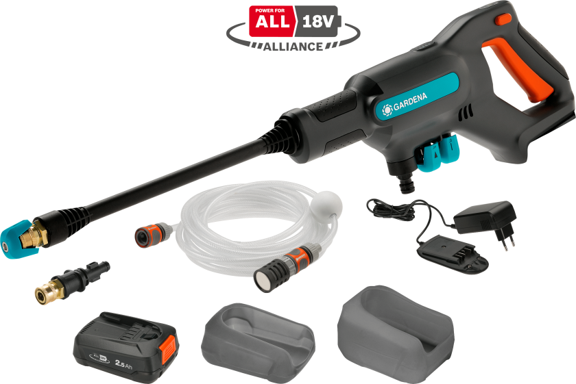 Gardena AquaClean Høytrykksspyler med batteri og lader