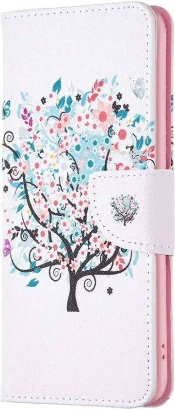 Samsung Galaxy S24 Ultra Flip Deksel i Kunstkinn med Lommebok og Trykk - Blomster Tre