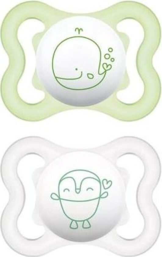 Mam Mini Air, 2-pakning, Str. 1 (0-6 Mdr.), Symmetrisk/silikon, Neutral