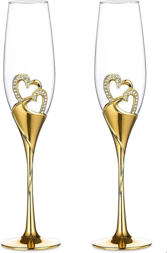 Kreativt sett med champagneglass