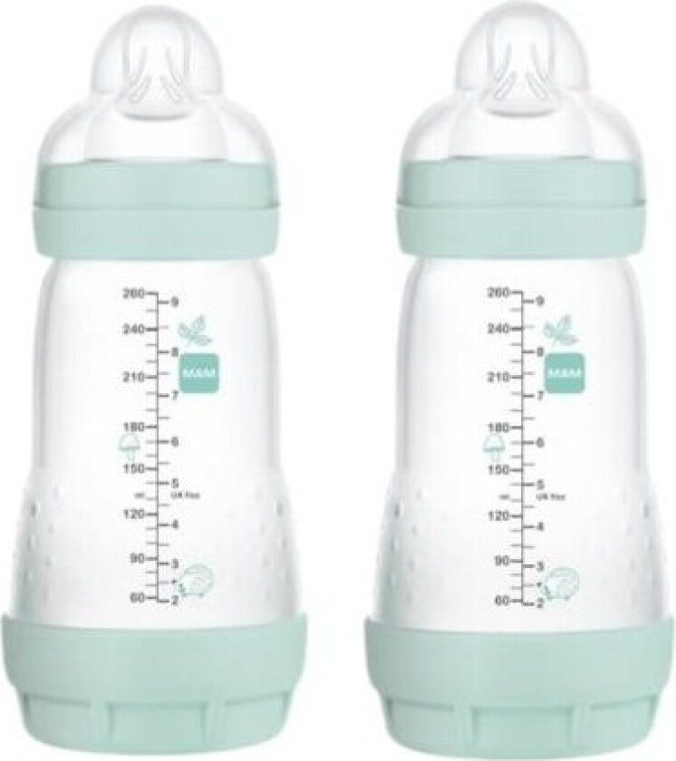 Mam, Easy Start Anti-colic, 260 Ml., Blå, 2-pk