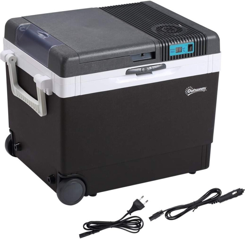 Bilkjøleskap 33L Kjøleboks Minikjøleskap Bærbar DC 12V AC 220V/240V for Bil og Camping Grå 40 x 30 x 43 cm