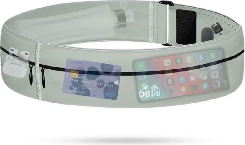 Bilde av Universal Sports Løpebelte med Oppbevaring for Mobiltelefon og Tilbehør - Lysegrå