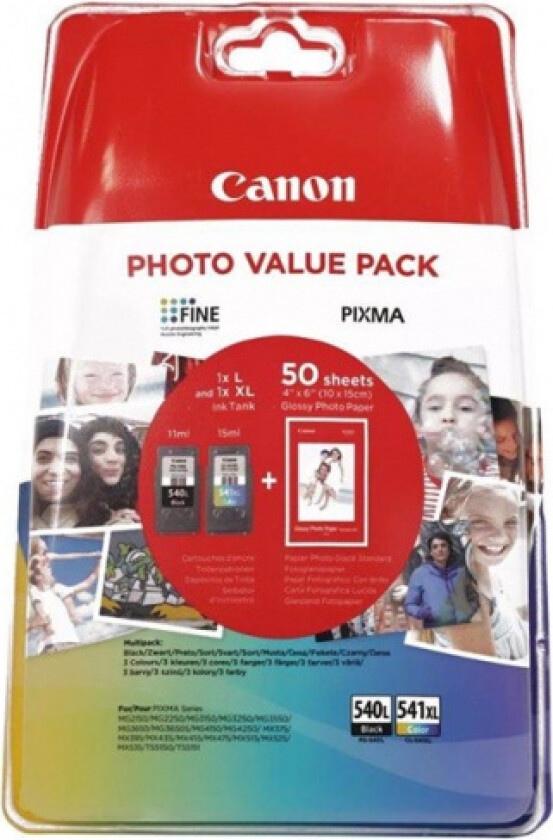 Multipack PG-540L + CL541XL + 50 ark fotopapir