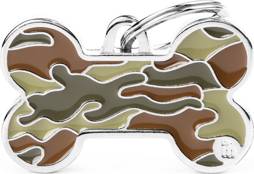 Style Camouflage Big Green Bone ID Tag