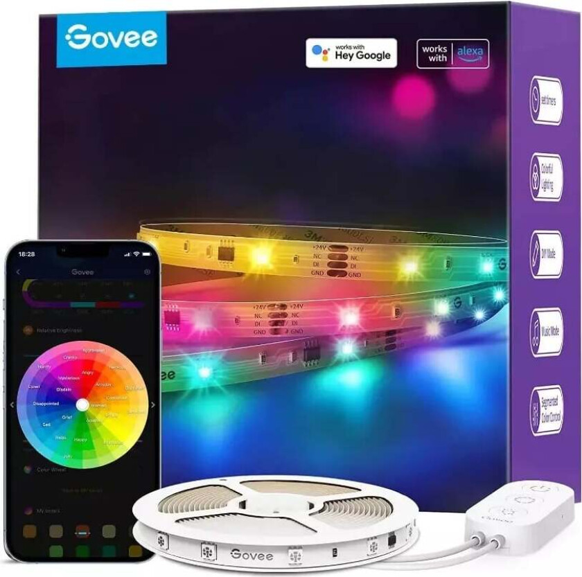 - RGBIC Basic Wi-Fi + Bluetooth LED Strip Lights (5 Meter)