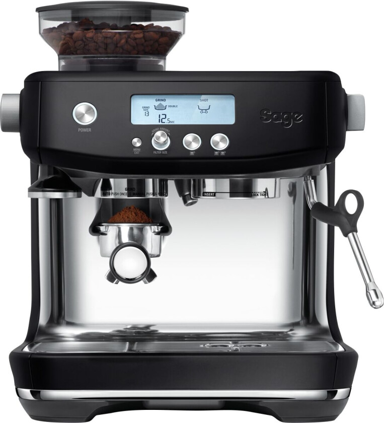 Sage the Barista Pro, Espressomaskin, 1,98 l, Kaffe bønner, Innebygd kaffekvern, 1680 W, Sort