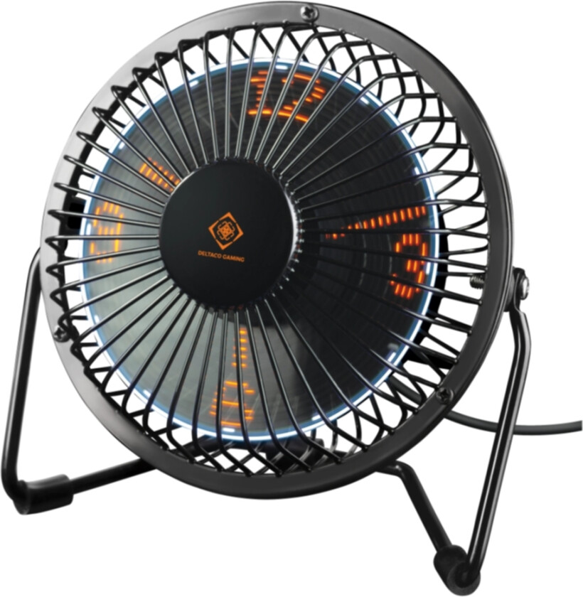 Gaming Usb Table Fan With Clock (h:m:s) Black