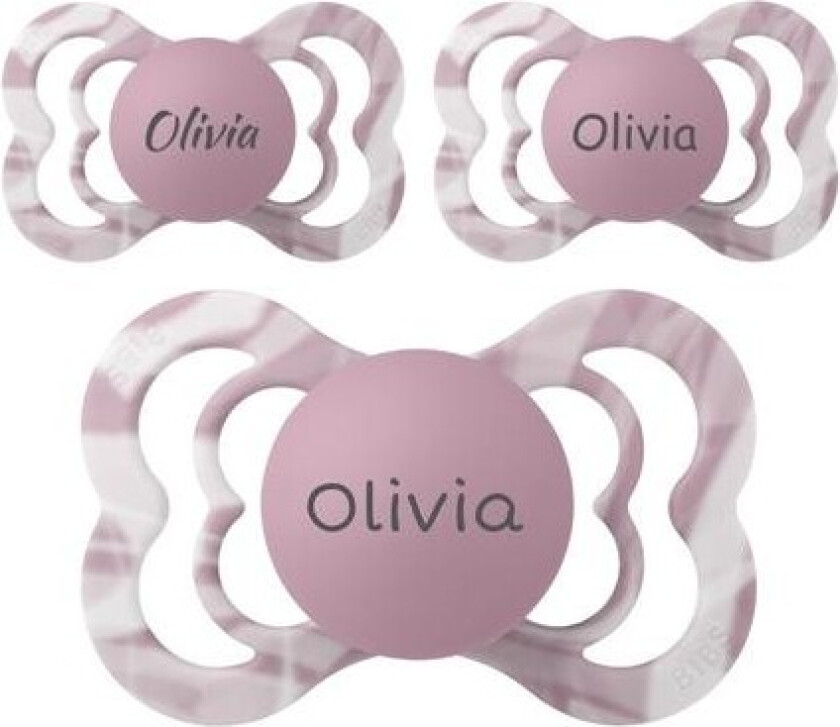 Bibs Supreme Tie Dye, Str. 2 (6+ Md.), Symmetrisk - Silikon, Smokker Med Navn