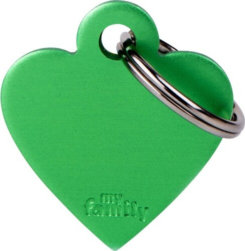 ID Tag Basic collection Small Heart Green in Aluminum