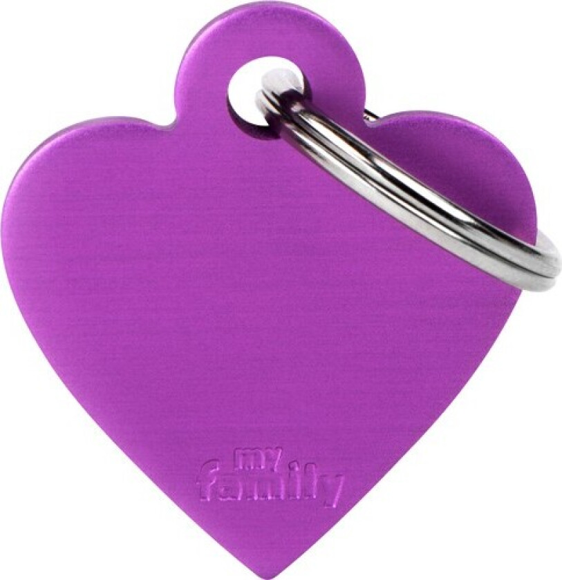 ID Tag Basic collection Big Heart Purple in Aluminum
