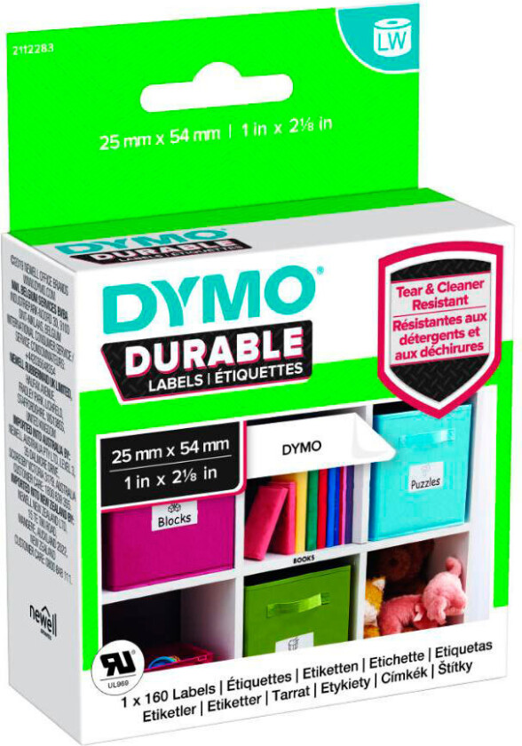 Dymo Etiketter Durable 25x54 Mm 160 Stk.