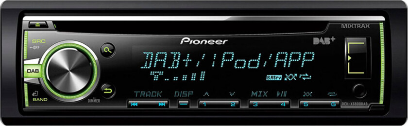 DEH-X6800DAB - Vogn - CD-mottaker - i instrumentbordet - Enkelt-DIN - 50 watt x 4