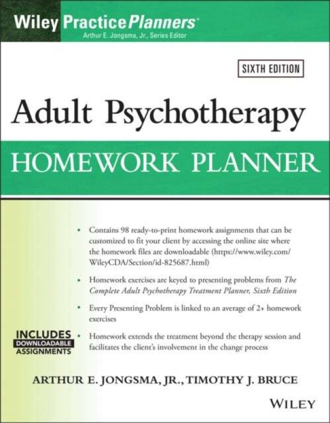 Adult Psychotherapy Homework Planner av Arthur E. Jr. (Psychological Consultants Grand Rapids Michigan) Jongsma, Timothy J. (University of Illinois Co