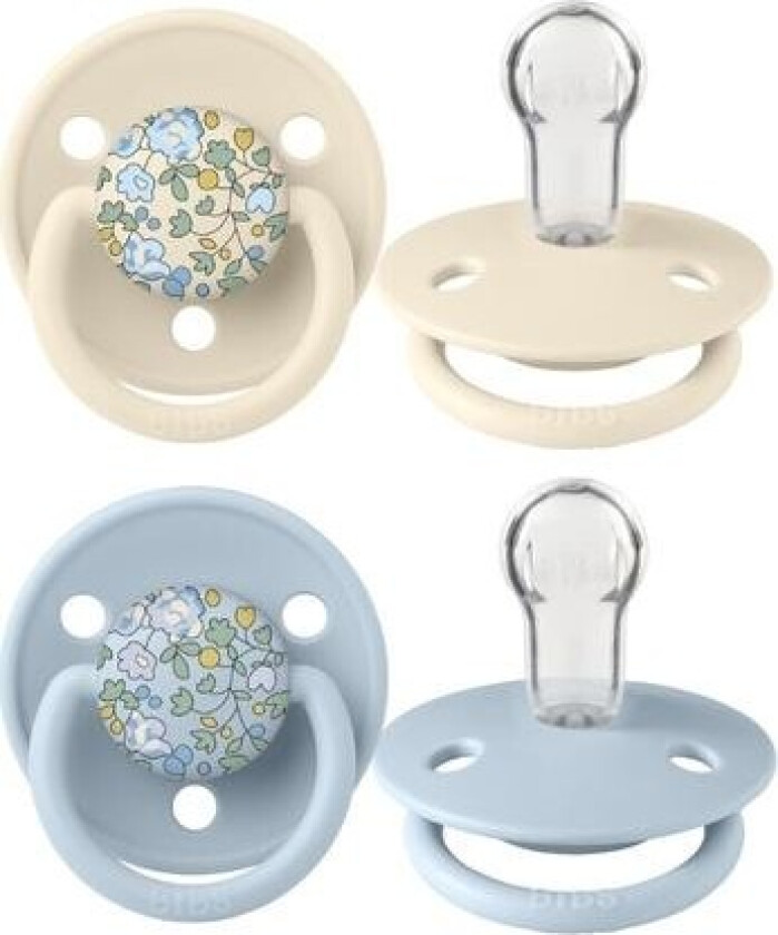 Bibs X Liberty, De Lux 2-pk, One Size (0-36 Mdr.), Rund - Silikon