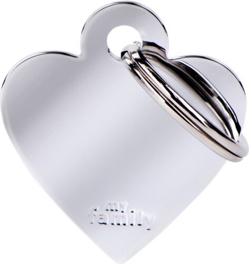 ID Tag Basic collection Big Heart in Chrome Plated Brass