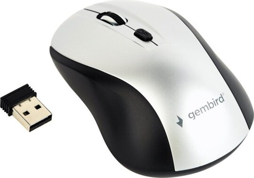 MUSW-4B-02-BS - mouse - 2.4 GHz - black/silver - Mus - Optisk - 4 - Sølv