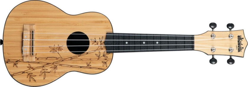 Ukadelic Uk-Bamboo Bamboo Top Soprano Ukulele, Med Bag