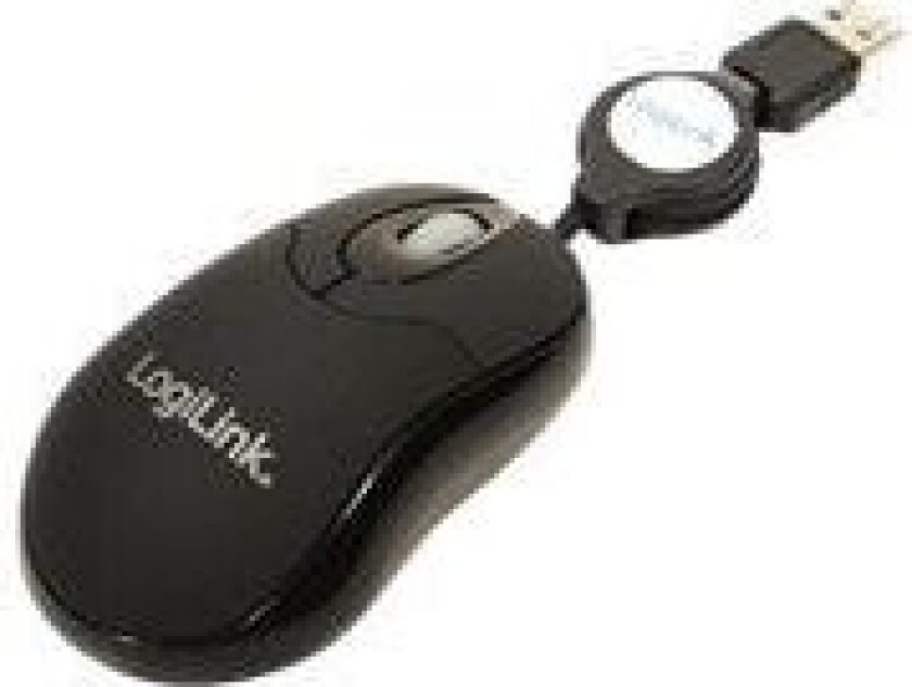 Mouse optical USB Mini with retractable Cable - Mus - Optisk - 3 knapper