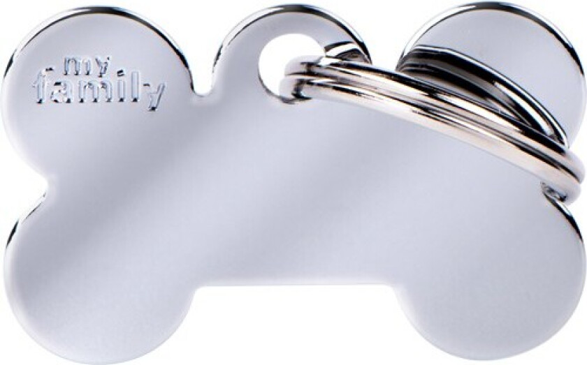 ID Tag Basic Collection Bone XL in Chrome Plated Brass