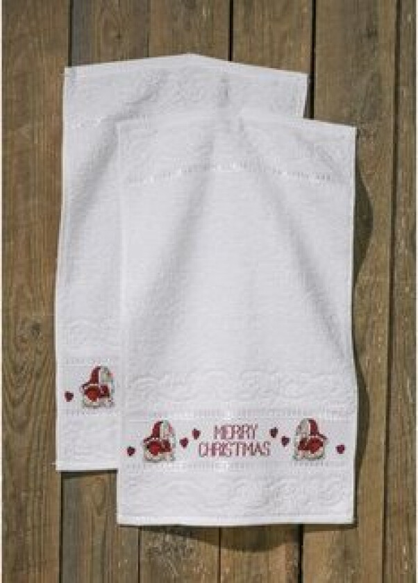 broderisett Merry Christmas 2stk 30x50cm